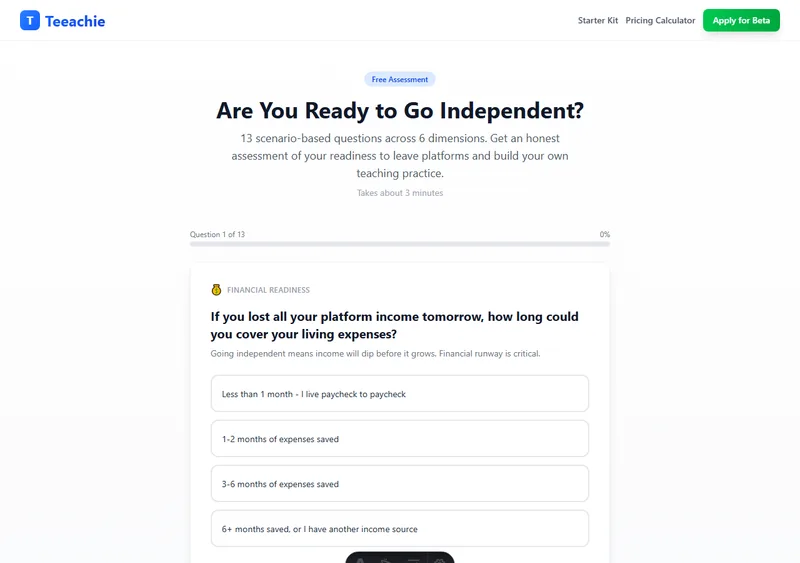 Independence Readiness Quiz for language teachers