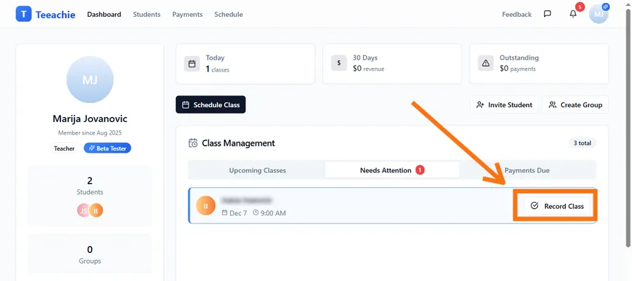 Needs attention classes