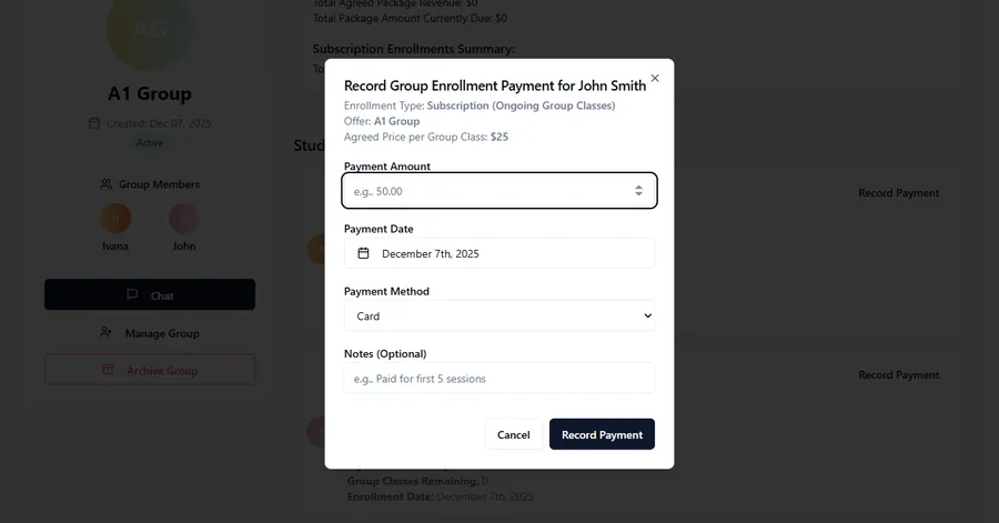 Group payment